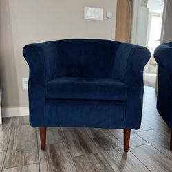 SoMa Lyndon Upholstered Armchairs –Performance Everyday-Velvet Navy (Set of 2)