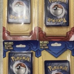 Lot of 4 RARE Mystery POKEMON Pack of 20 Cards 1 Foil Card Factory Sealed