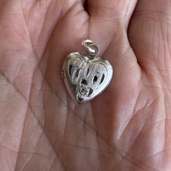925 Sterling Silver Heart Locket Charm Pendant