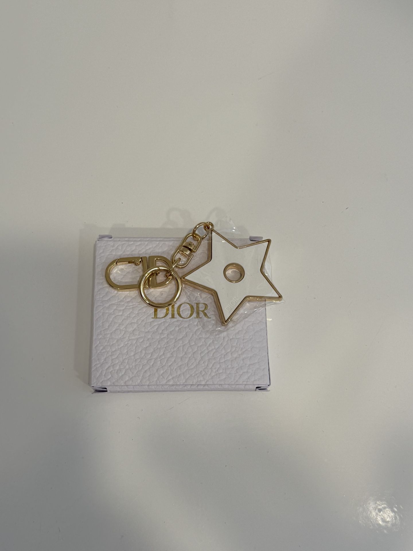 Dior Star Ceramic and Gold Tone Fragrance Diffuser Keychain/Bag Charm, NWB