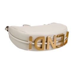 NEW & Authentic Small White Leather Fendi Fendigraphy Crossbody Bag