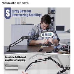 10X Square Magnifying Glass with Light and Stand