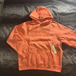 Coral fear of god pullover hoodie