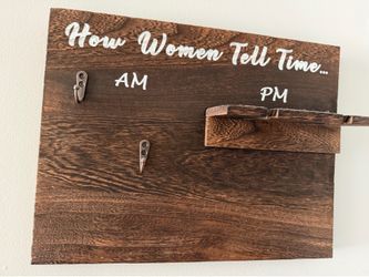 "How Woman Tell Time" Wall Mounted Wine/mug