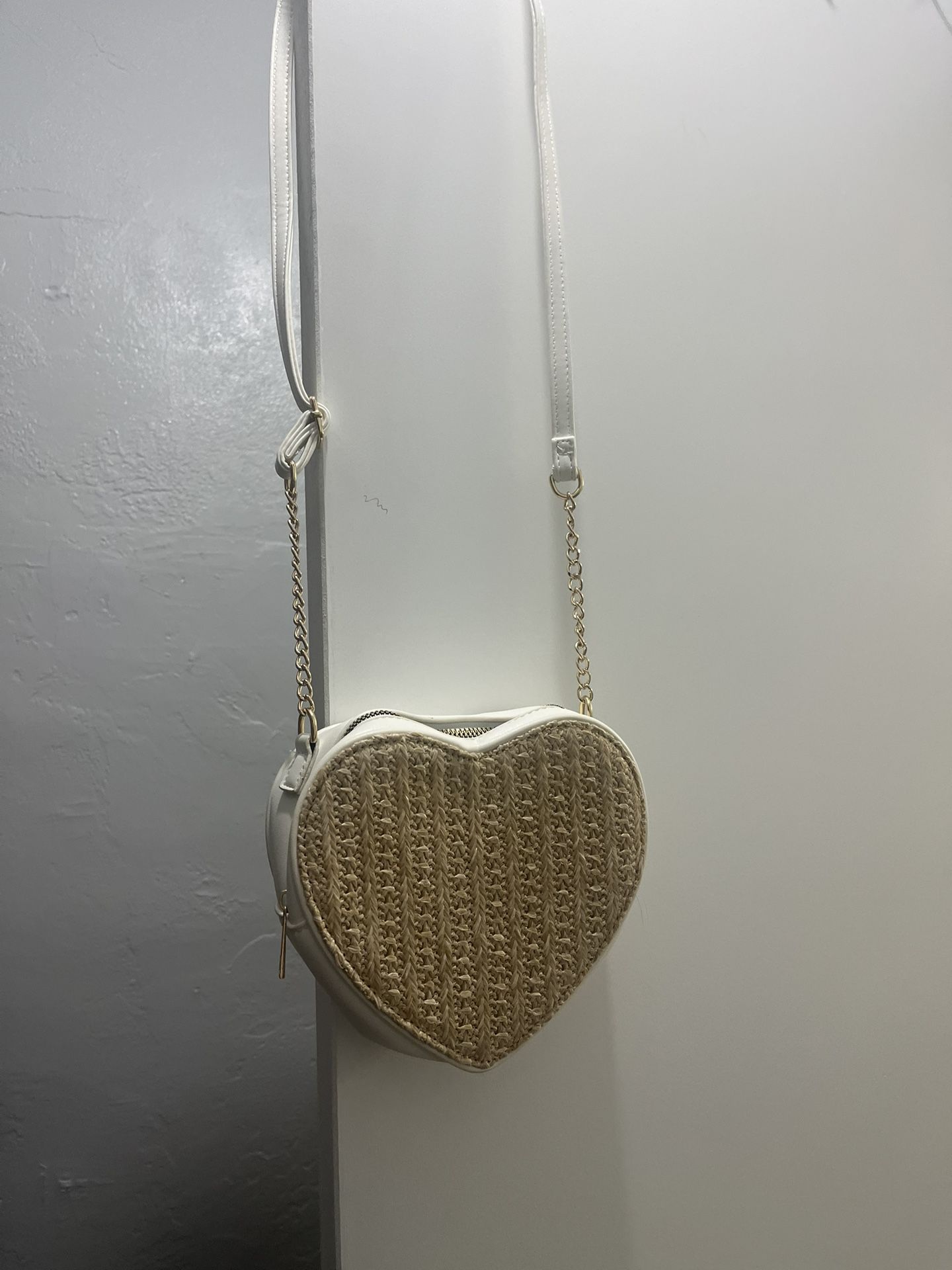 Straw Leather Purse Cross Body 