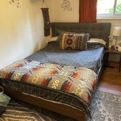 Queen Bed Frame + Mattress