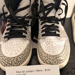 Nike Air Jordan 1 Retro High OG white cement elephant print
