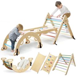 8-in-1 Montessori Kids Jungle Gym Indoor Climbing Toys
