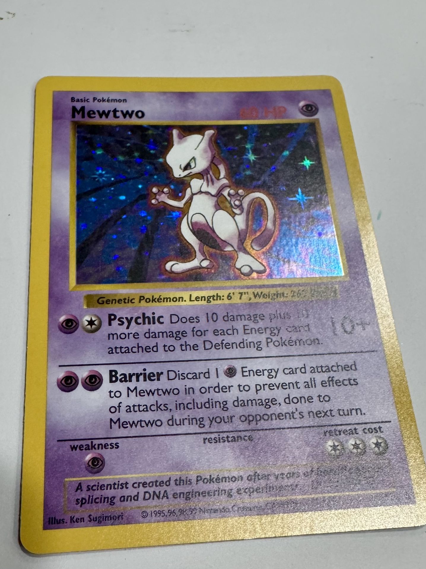 Base Pack Shadowless Holographic Mewtwo