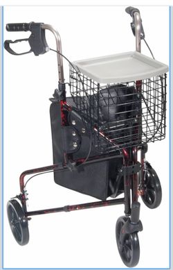 Brand new in box Drive medical deluxe foldable walker 3 wheeled rollater shopping basket lightweight $89