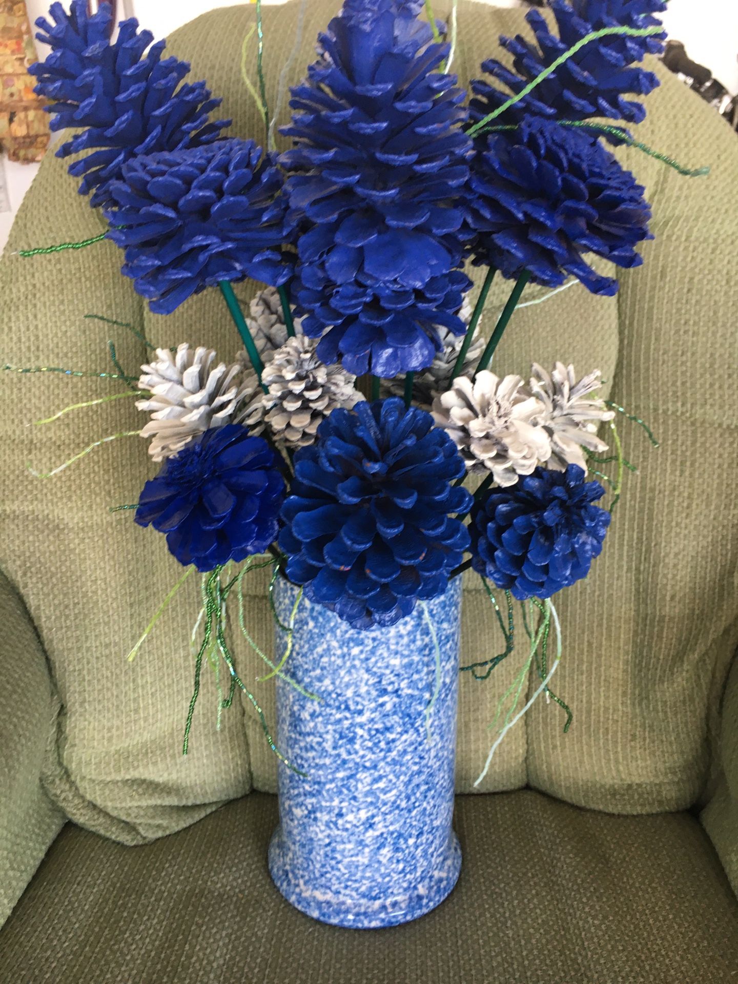 Blue & white Lupine floral arrangement