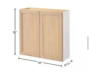 Hampton Bay 36 in. W x 12 in. D x 36 in. H Ready to Assemble Wall Kitchen Cabinet in Unfinished