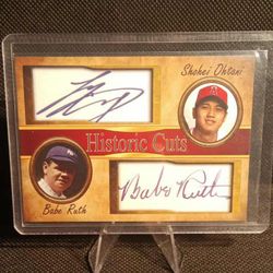 SHOHEI OHTANI w/ BABE RUTH- 2021 Historic Cuts Limited Edition short print baseball card