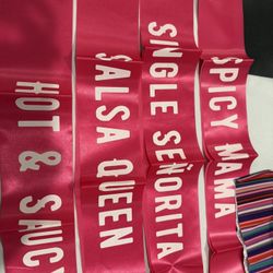 Hot Pink Bachelorette Sashes Paired Sombreros 