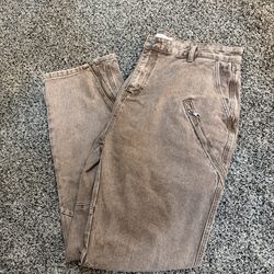 MNML V628 Baggy Zipper Denim - Brown
