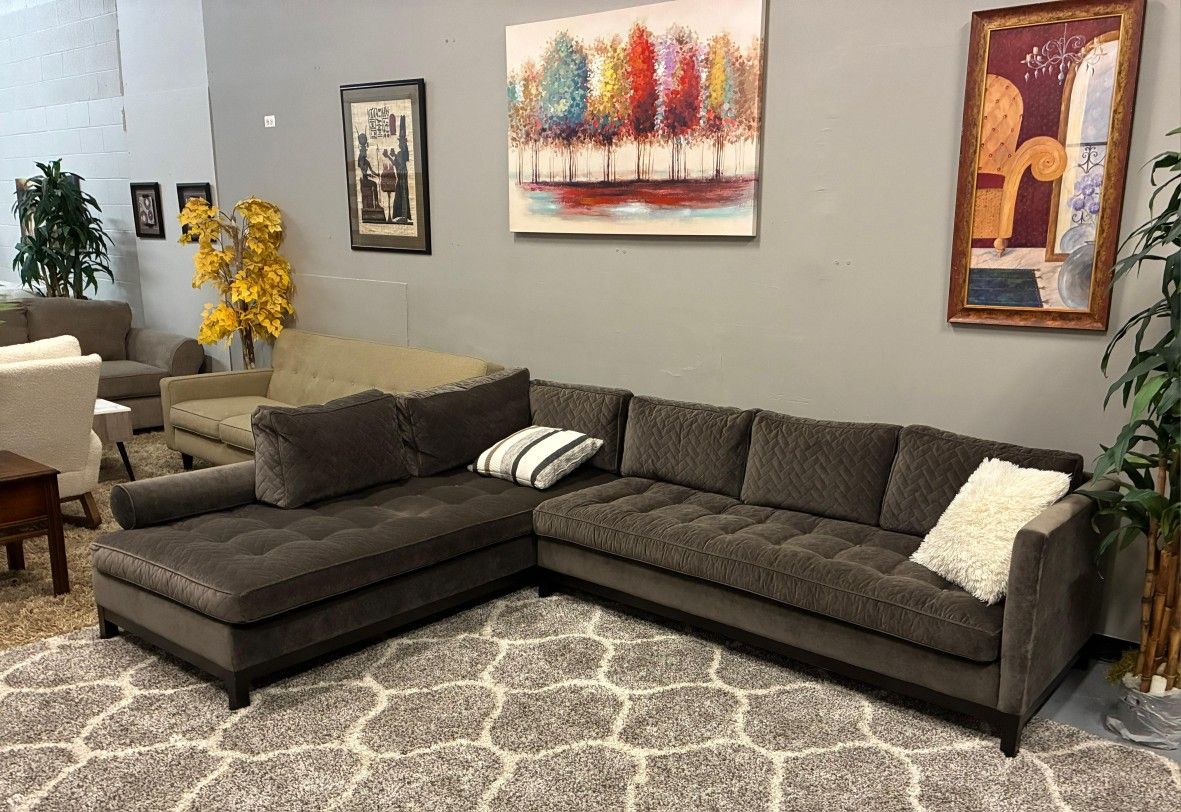“Mid-Century Modern Velvet Sectional- US MADE || SAME DAY FREE DELIVERY