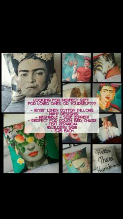 FRIDA Decorative Pillow Couch Bed Chair Necklace