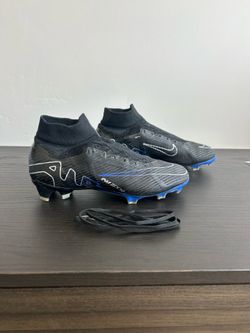 Nike cleats  Zoom Superfly 9 Elite Black/Blue. Men's Size 7