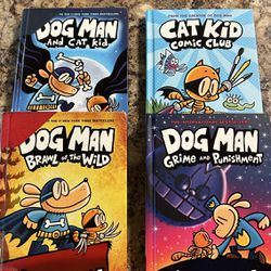 3 Dog Man Books And 1 Cat Kid Book