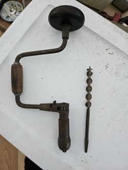 Antique Manual Drill with auger bit