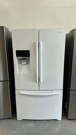 Samsung 3-Door French Door Fridge, White - Good Condition, Ice Maker