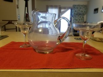 Margarita pitcher and glasses