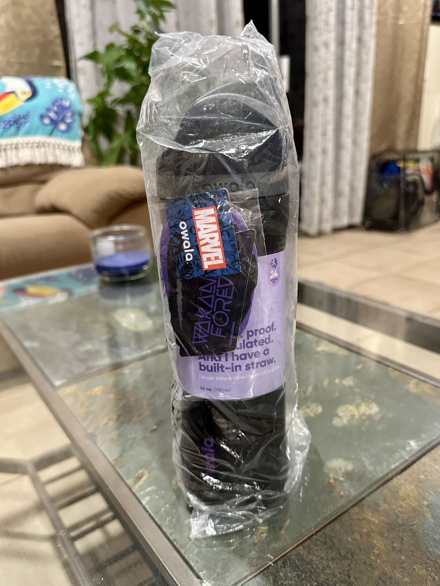 Owala Black Panther Exclusive Marvel FreeSip Bottle 24oz