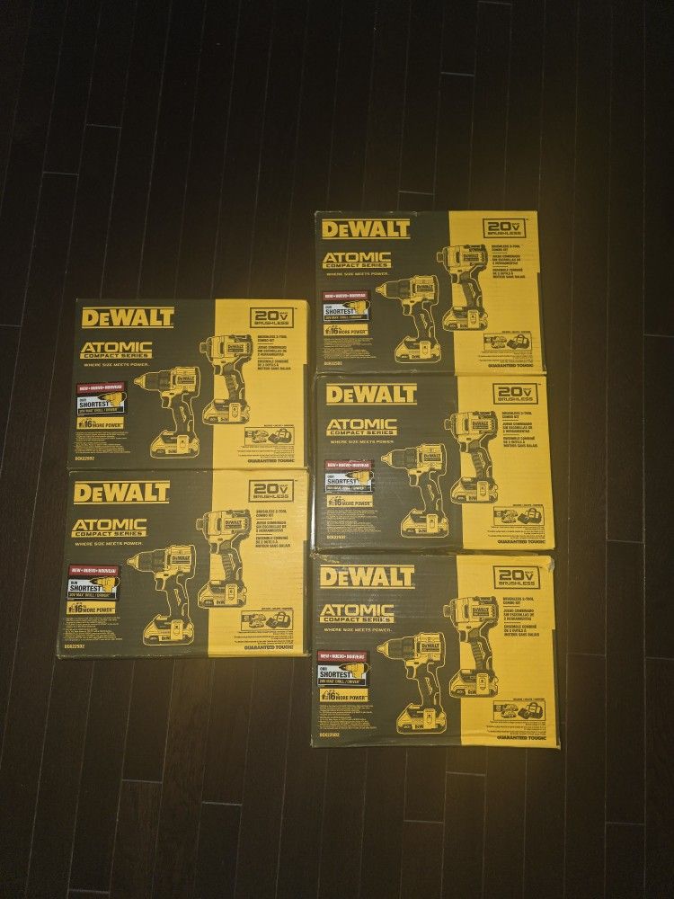 DEWALT
ATOMIC 20-Volt MAX Lithium-Ion Cordless Combo Kit (2-Tool) with (2) 2.0Ah Batteries, Charger and Bag 145 Dls Each One