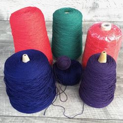 O: Assorted Lots Cone Yarn Machine Knitting, Weaving, Crochet