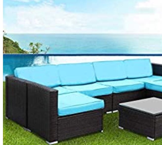 New!! Sectional set, porch set, balcony set, conversation set, 7 pc coffee table outdoor sectional set, garden furniture, outdoor sectional set