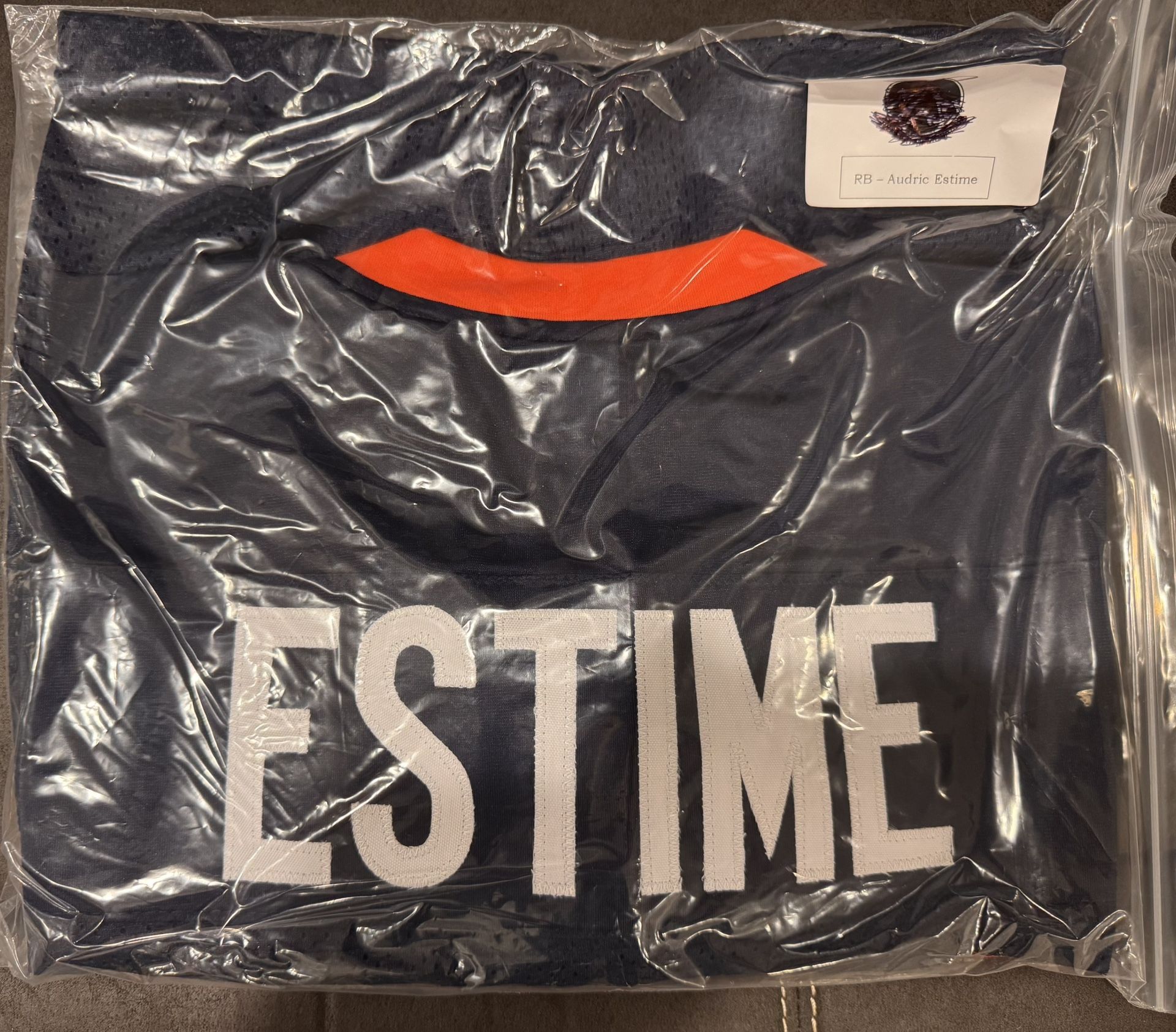 Audric Estime Signed Custom Navy Denver Broncos Jersey BECKETT WITNESS COA