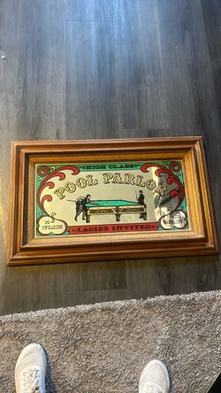 High Class Pool Parlor Vintage Bar Mirror