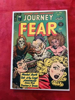 JOURNEY INTO FEAR Issue 9  1952 SKELETON CVR- SUPERIOR COMICS