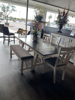 White/Grey 6pc Dining Room Set