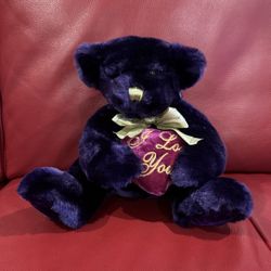 Dan Dee Sweetheart Purple Bear I Love You Vintage 9" Valentines Day Plush