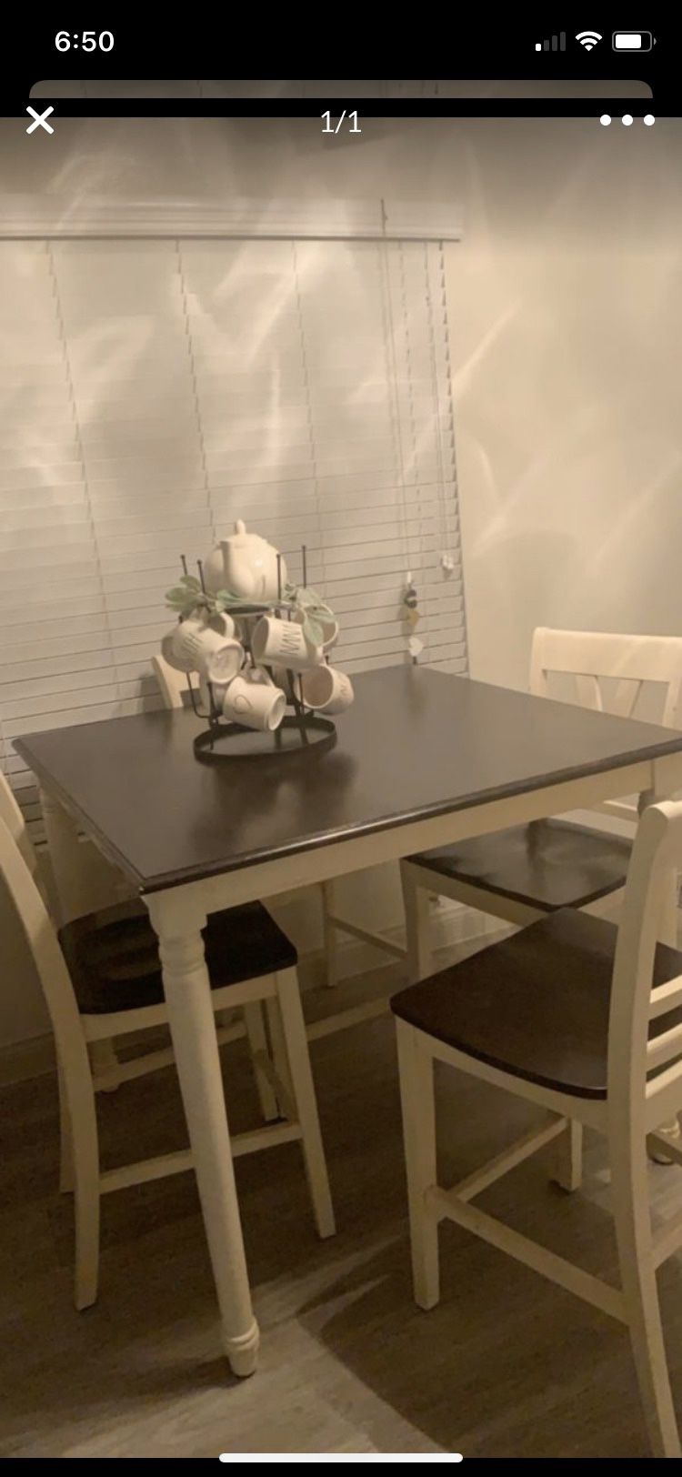 Kitchen table - white and dark brown