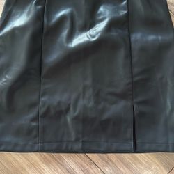 Leather Black Skirt Size M 