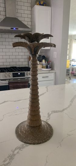 Metal Palm Tree Decorative Candleholder