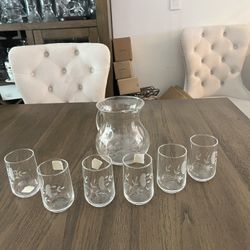 Hermosa Jarra Con Vasos De PH