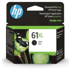 HP 61XL Black High-yield Ink | Works with DeskJet 1000, 1010, 1050, 1510, 2050, 2510, 2540, 3000, 3050, 3510; ENVY 4500, 5530; OfficeJet 2620, 4630 Se