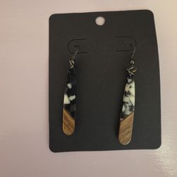 Newly Crafted Wooden and Resin Earrings