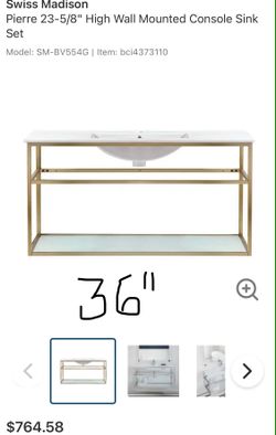 36" WALL MOUNT BATHROOM VANITY NEW IN BOX