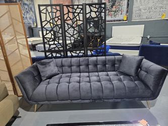 NEW SOFA CHARCOAL VELVET 90x38