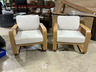 Beige Outdoor Lounge Chair with Aluminum Frame, 6.3 in. Seat Cushion, Rust-resistant, Weatherproof(2-Pack)$250
