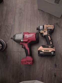 Milwaukee Impact Wrench & DeWalt Impact Driver Bundle