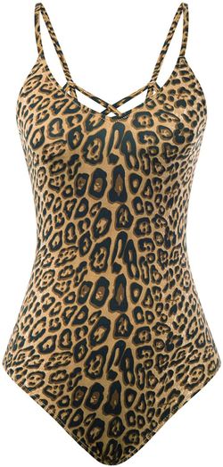 BRAND NEW Leopard Spaghetti Strap Bodysuit - Size Large