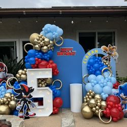 Sonic Balloons , Balloon Garland , Backdrop
