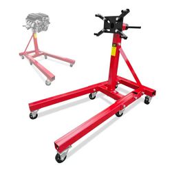 Engine Stand 2000LBS Capacity, 360 Degree Rotating Engine Run Stand with 6-Casters, Heavy Duty Motorcycle Engine Stand with Foldable Frame for Auto Re