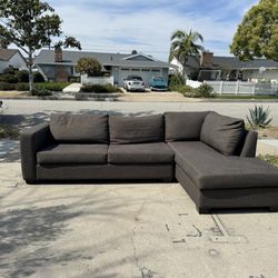 2 Pc Grey Sectional Couch DELIVERY AVAILABLE 