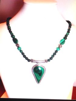 Malachite and Silver Necklace
